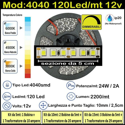 Striscia led watt 12 - striscia,